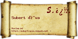 Subert Éva névjegykártya